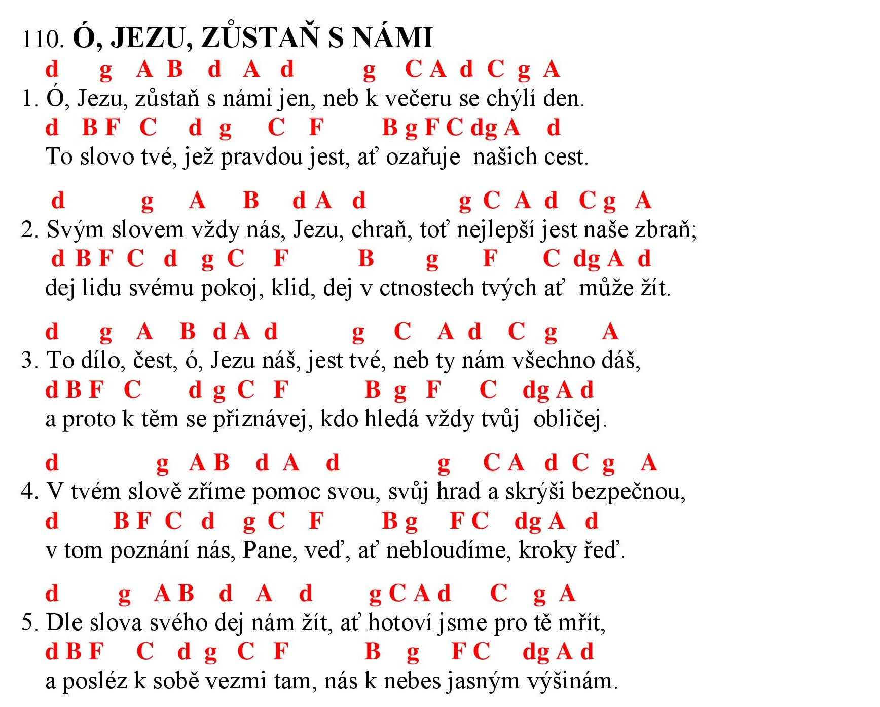 110 o Jezu zustan s nami