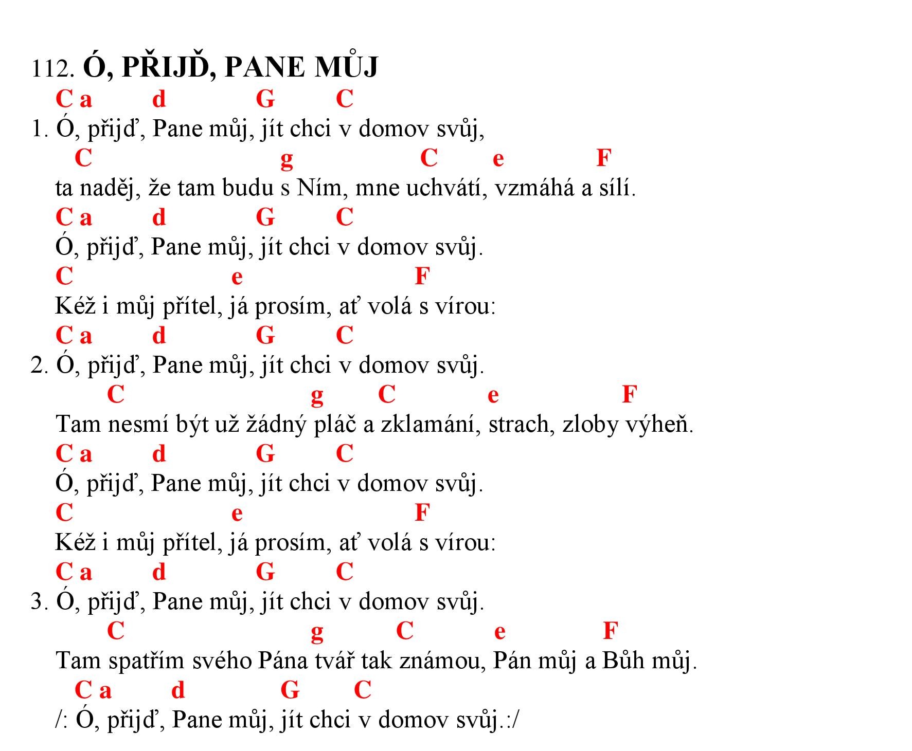 112 o prijd Pane muj