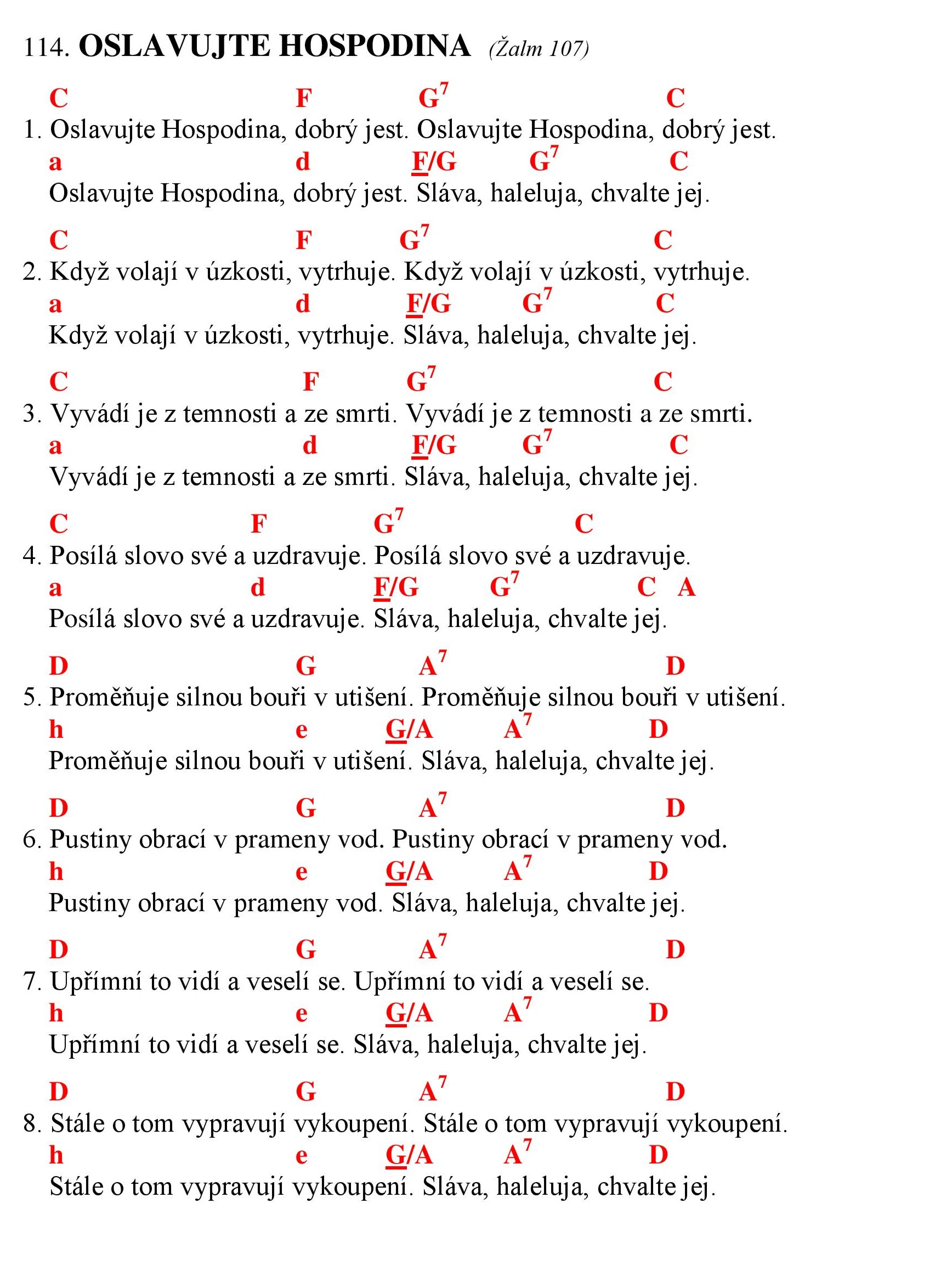 114 Oslavujte Hospodina