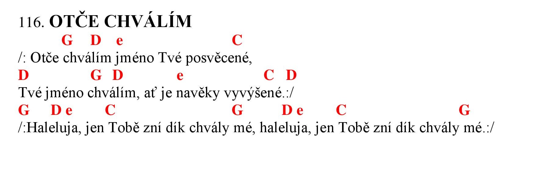 116 Otce chvalim