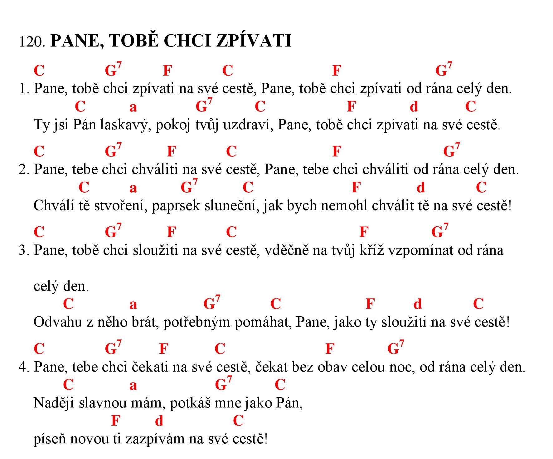 120 Pane tobe chci zpivati