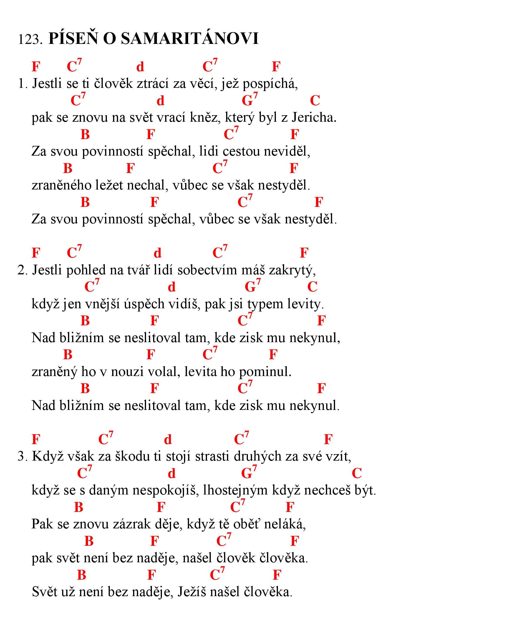 123 Pisen o samaritanovi