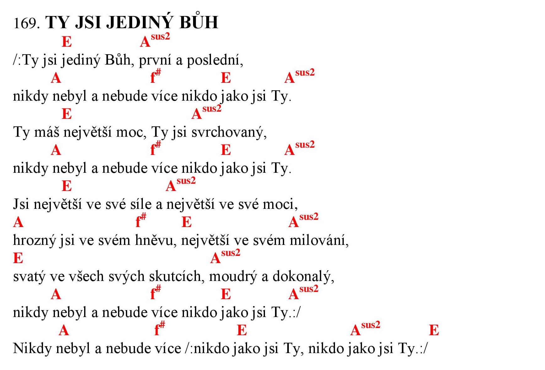 169 Ty jsi jediny Buh