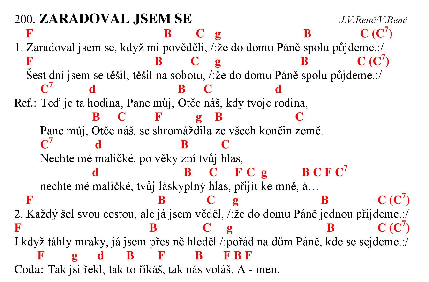 200 Zaradoval jsem se