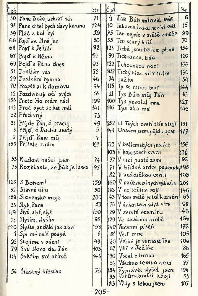 seznam pisni 3